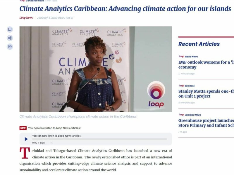 Climate Analytics | Implementing the Paris Agreement in the Caribbean