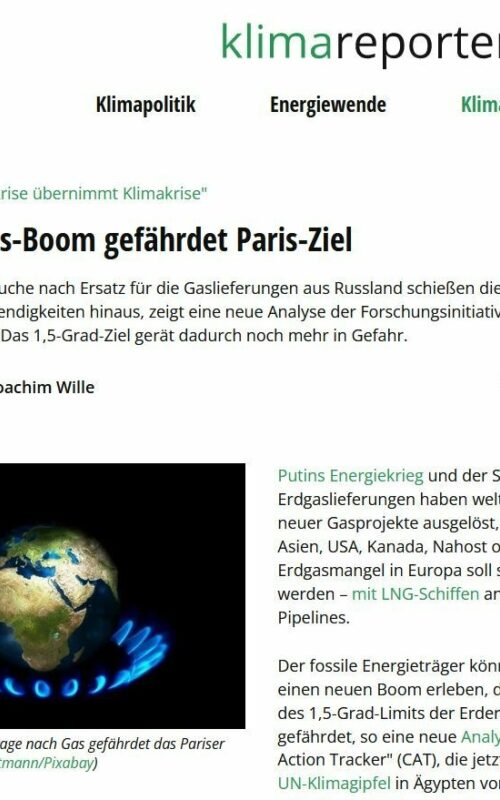 Staaten gefährden mit neuen Flüssiggas-Projekten das Pariser Klimaziel