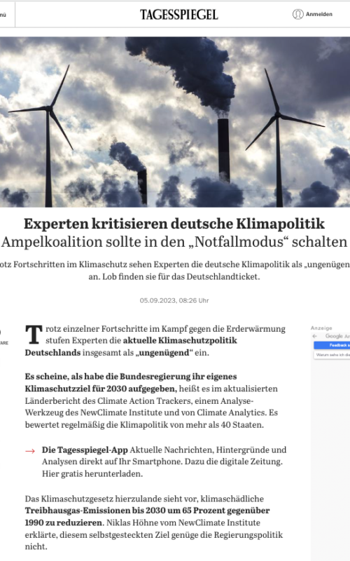 Experten kritisieren deutsche Klimapolitik: Ampelkoalition sollte in den "Notfallmodus“ schalten