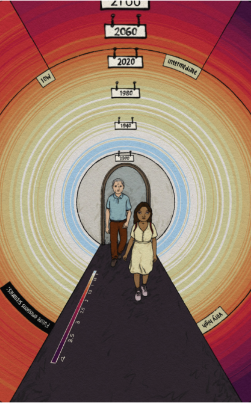 Still from 'Extinction Room', a climate comic by artist Sayra Begum