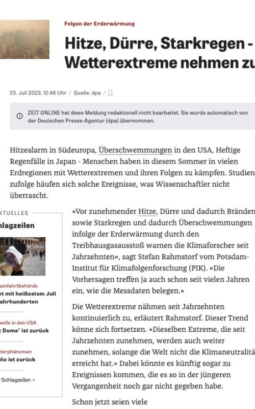 Hitze, Dürre, Starkregen - Wetterextreme nehmen zu