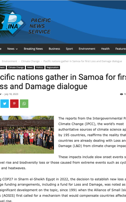 Pacific nations gather in Samoa for first Loss and Damage dialogue