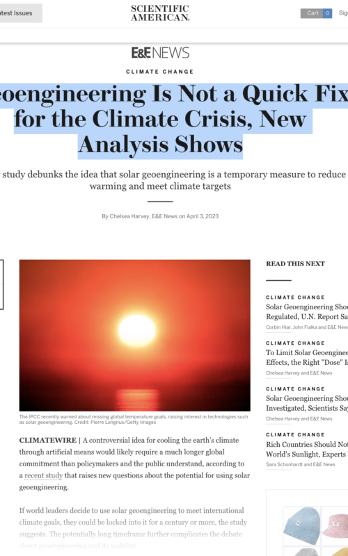Geoengineering Is Not a Quick Fix for the Climate Crisis, New Analysis Shows