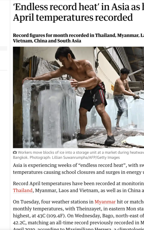 ‘Endless record heat’ in Asia as highest April temperatures recorded
