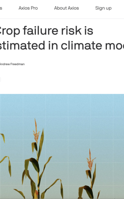 Study: Crop failure risk is underestimated in climate models