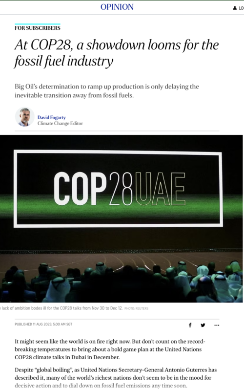 At COP28, a showdown looms for the fossil fuel industry