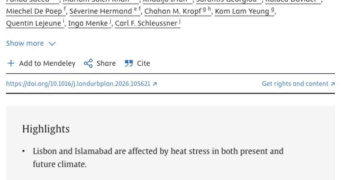 Combating heat stress through urban planning: Integrated case studies for Lisbon and Islamabad - Climate Analytics