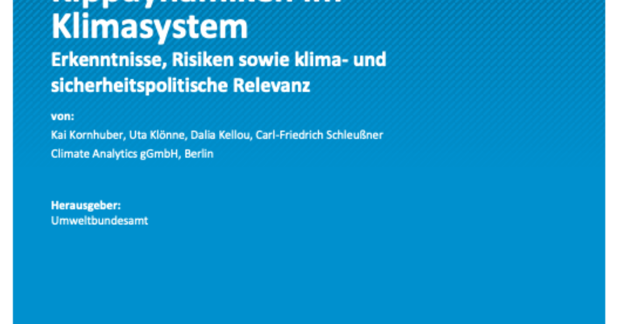 Kipppunkte und kaskadische Kippdynamiken im Klimasystem
