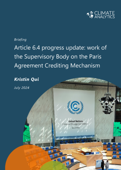 Article 6.4 progress update: work of the Supervisory Body on the Paris Agreement Crediting Mechanism
