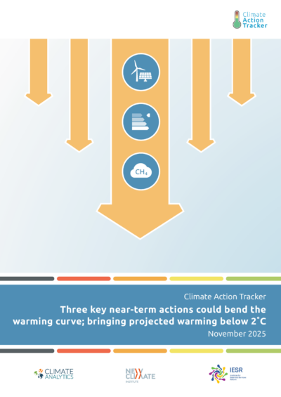 Three key near-term actions could bend the warming curve; bringing projected warming below 2°C