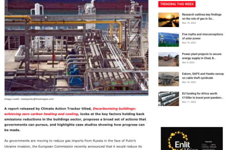 Reducing gas imports from Russia could decarbonise buildings sector