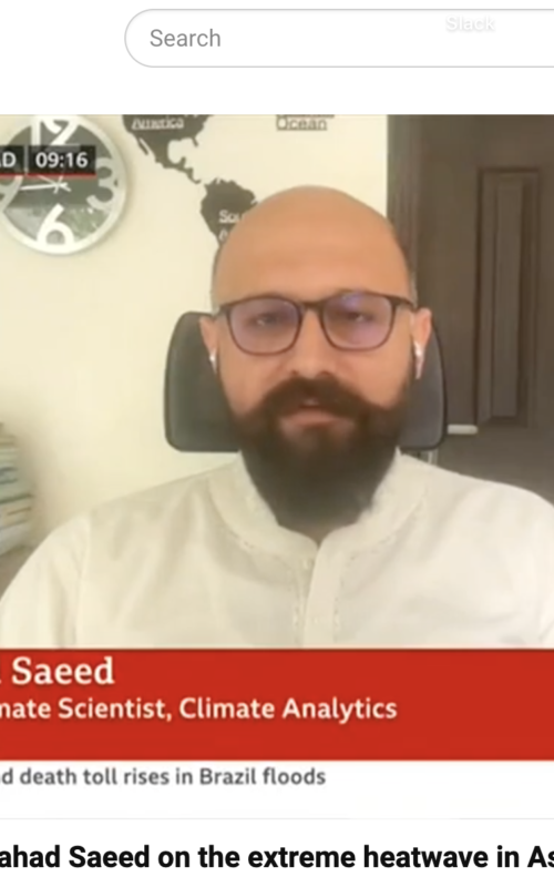 BBC World interviews Dr Fahad Saeed on the extreme heatwave in Asia