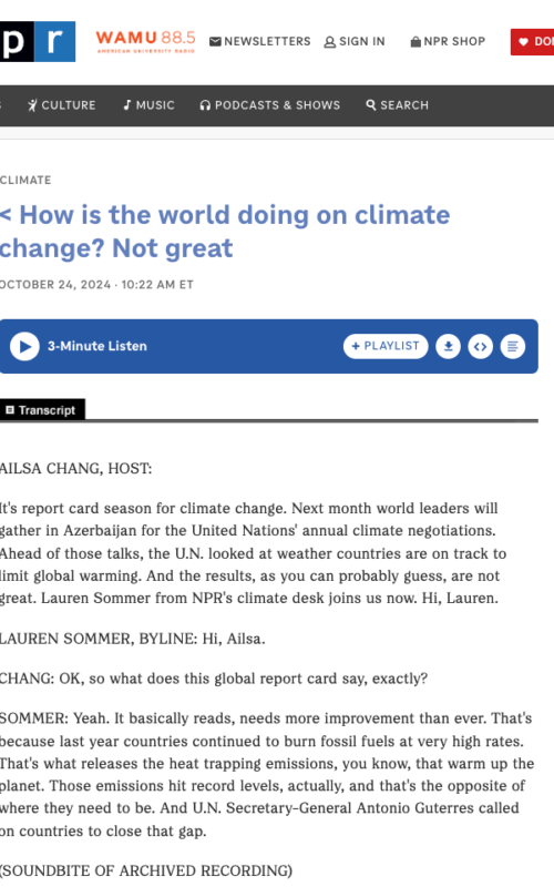 How is the world doing on climate change? Not great