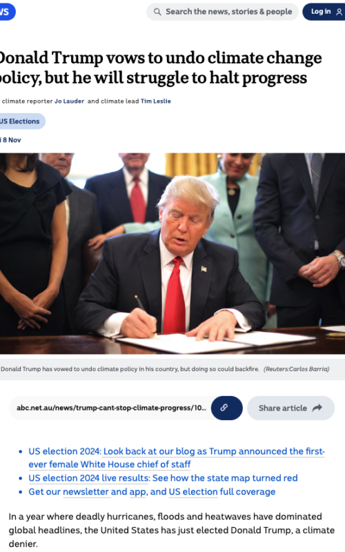 Donald Trump vows to undo climate change policy, but he will struggle to halt progress