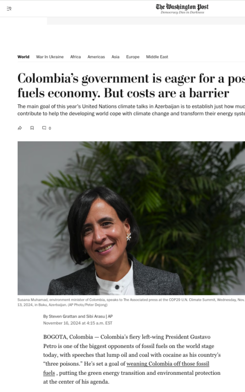 Colombia’s government is eager for a post-fossil fuels economy. But costs are a barrier