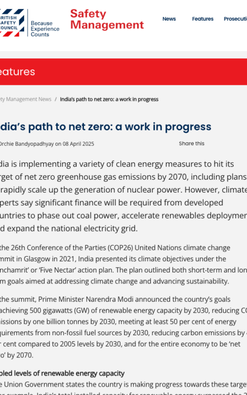 India’s path to net zero: a work in progress