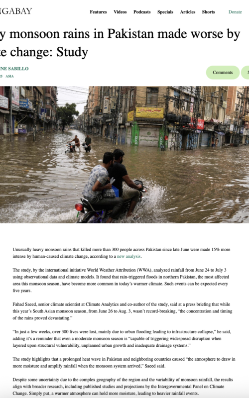 Deadly monsoon rains in Pakistan made worse by climate change: Study