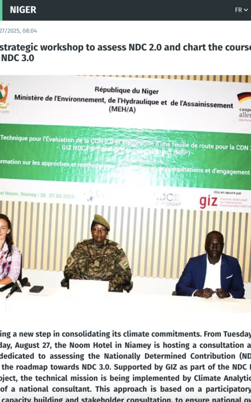 Niger: A strategic workshop to assess NDC 2.0 and chart the course towards NDC 3.0