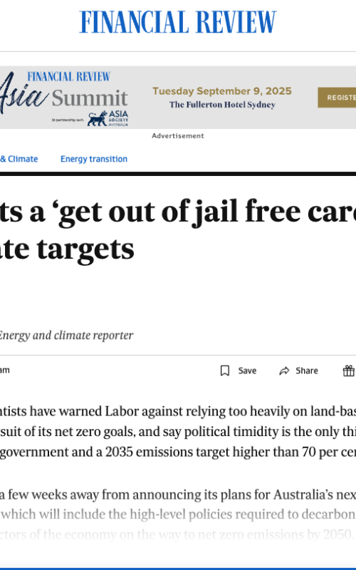 Offsets a ‘get out of jail free card’ for climate targets