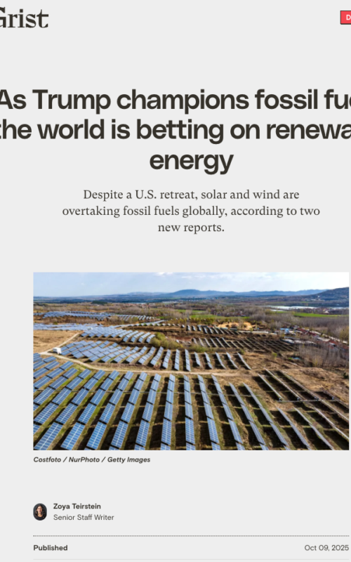 As Trump champions fossil fuels, the world is betting on renewable energy