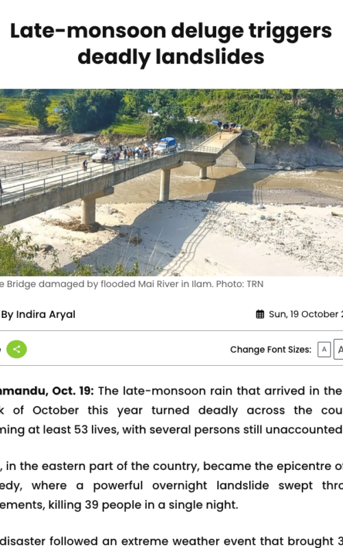 Late-monsoon deluge triggers deadly landslides