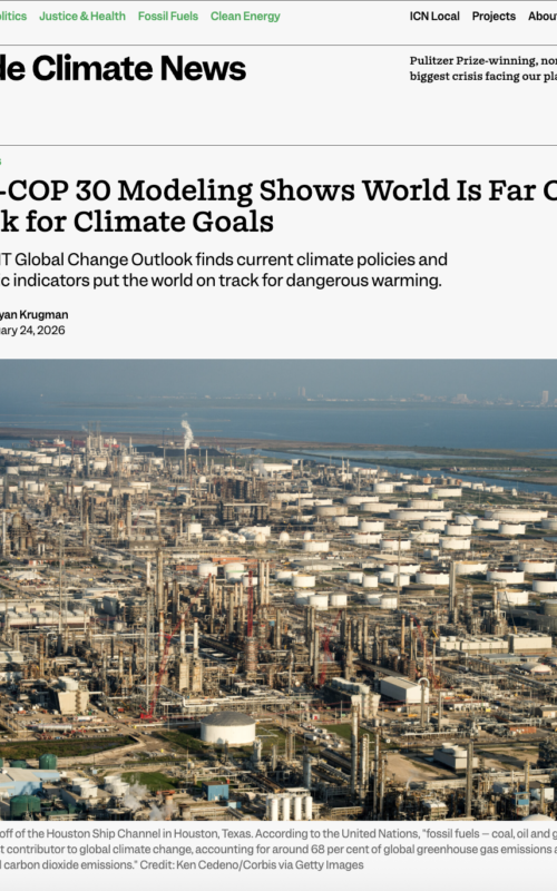 Post-COP 30 Modeling Shows World Is Far Off Track for Climate Goals