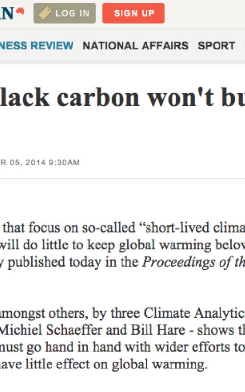 Stopping black carbon won't buy time: study