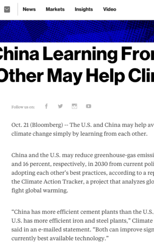 U.S., China Learning From Each Other May Help Climate