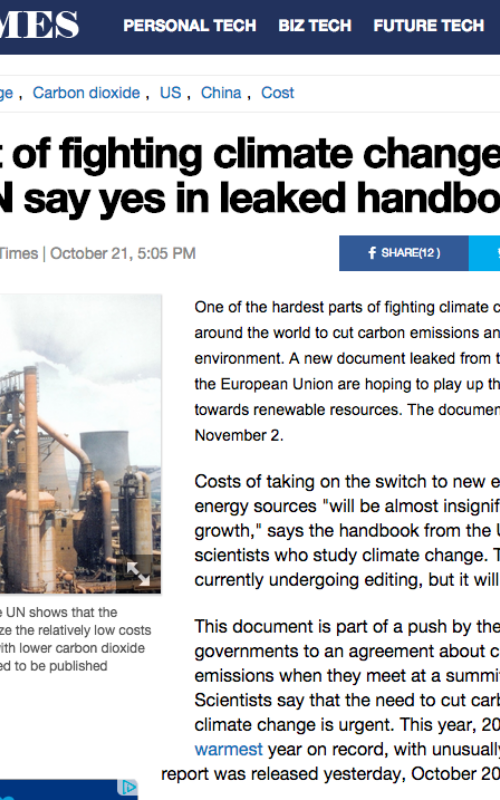 Is the cost of fighting climate change low? US, EU and UN say yes in leaked handbook