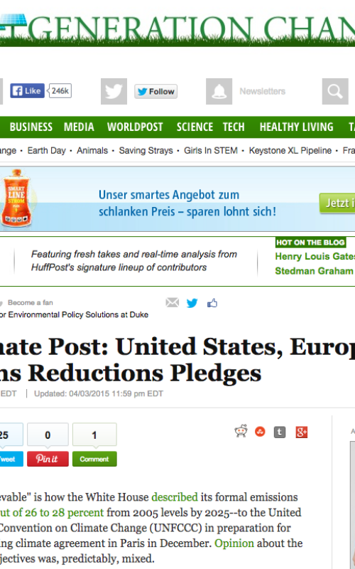 The Climate Post: United States, Europe Announce Emissions Reductions Pledges