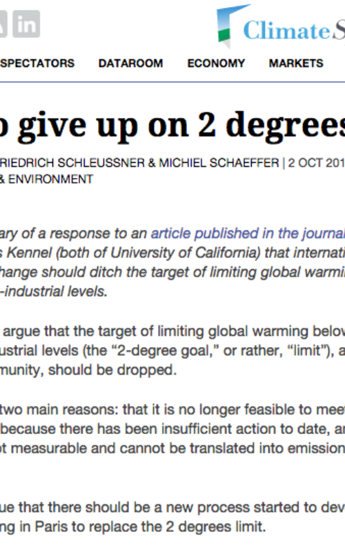 Time to give up on 2 degrees?