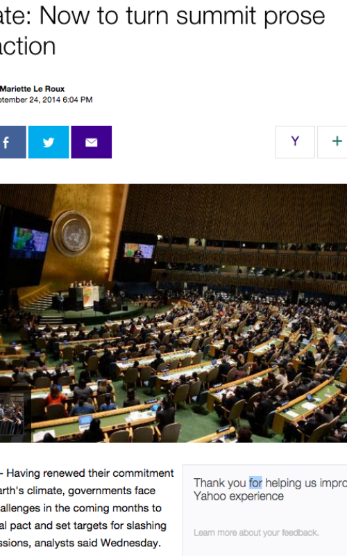 Climate: Now to turn summit prose into action
