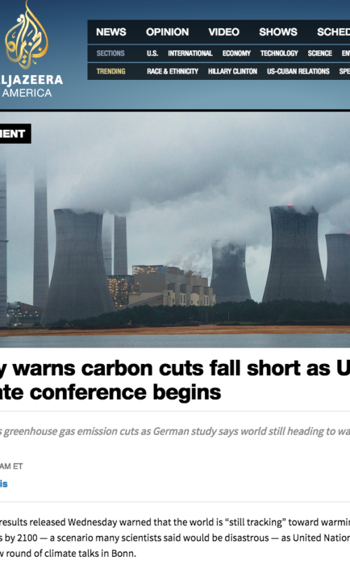 Study warns carbon cuts fall short as UN climate conference begins