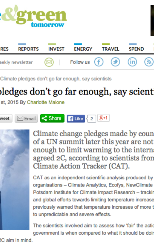 Climate pledges don’t go far enough, say scientists