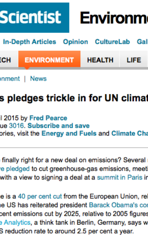 Emissions pledges trickle in for UN climate deal