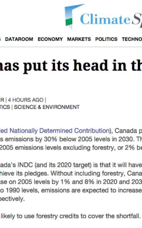 Canada has put its head in the tar sands