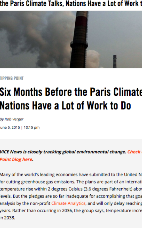Six Months Before the Paris Climate Talks, Nations Have a Lot of Work to Do