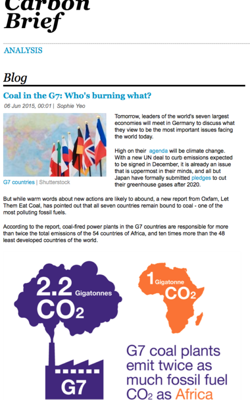 Coal in the G7: Who's burning what?