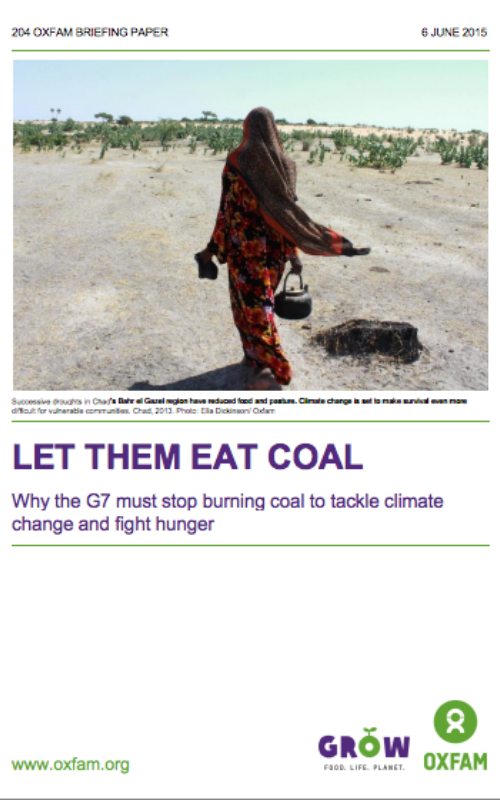 Oxfam Report: G7 coal dependence set to cost world $450 billion a year by end of century