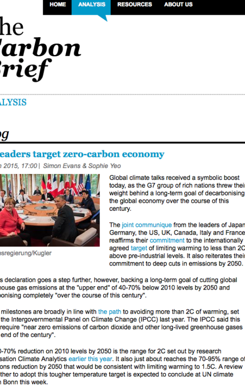 G7 leaders target zero-carbon economy