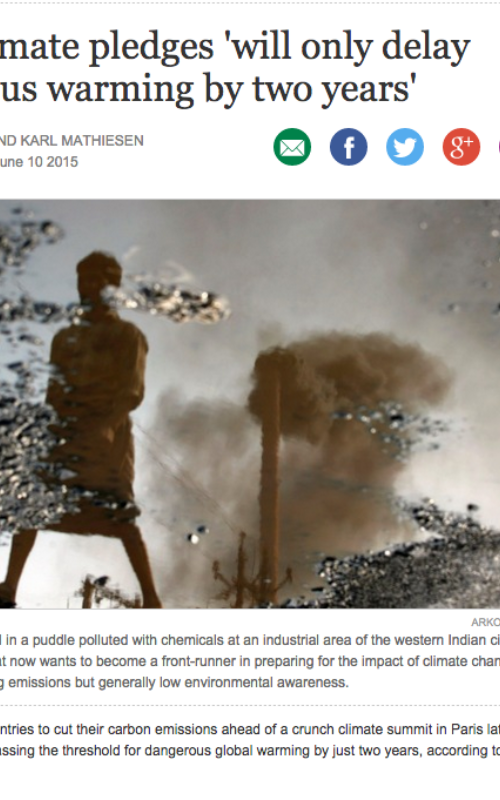 Paris climate pledges 'will only delay dangerous warming by two years'