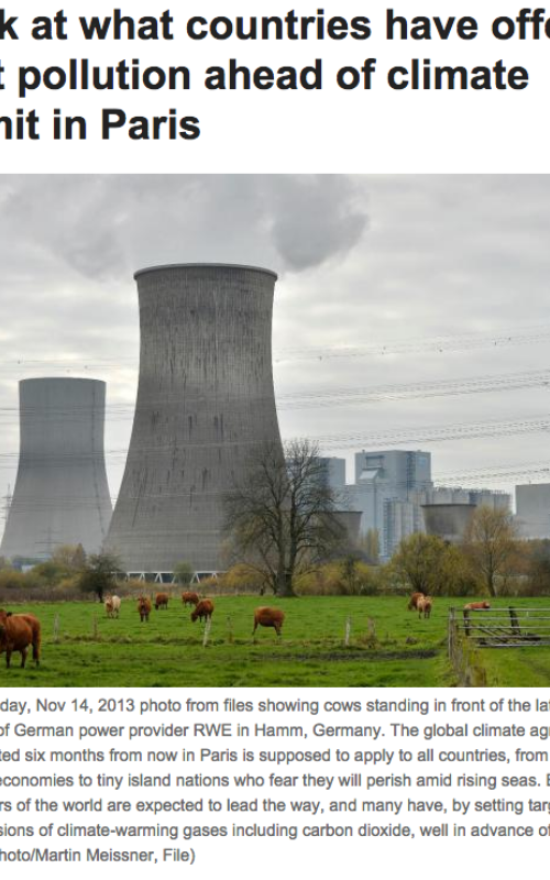 A look at what countries have offered to cut pollution ahead of climate summit in Paris