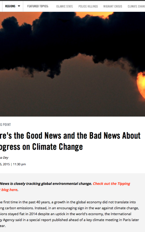 Here's the Good News and the Bad News About Progress on Climate Change