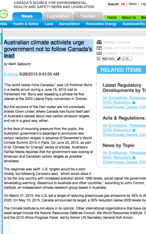 Australian climate activists urge government not to follow Canada's lead
