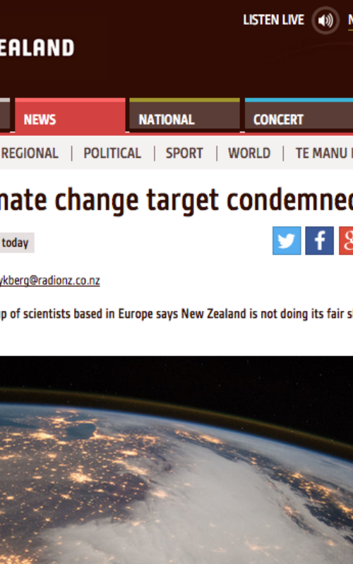NZ's climate change target condemned