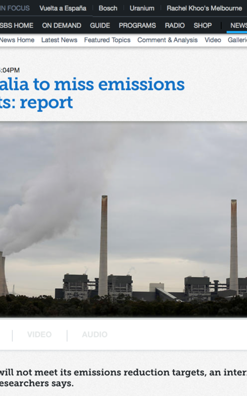 Australia to miss emissions targets: report
