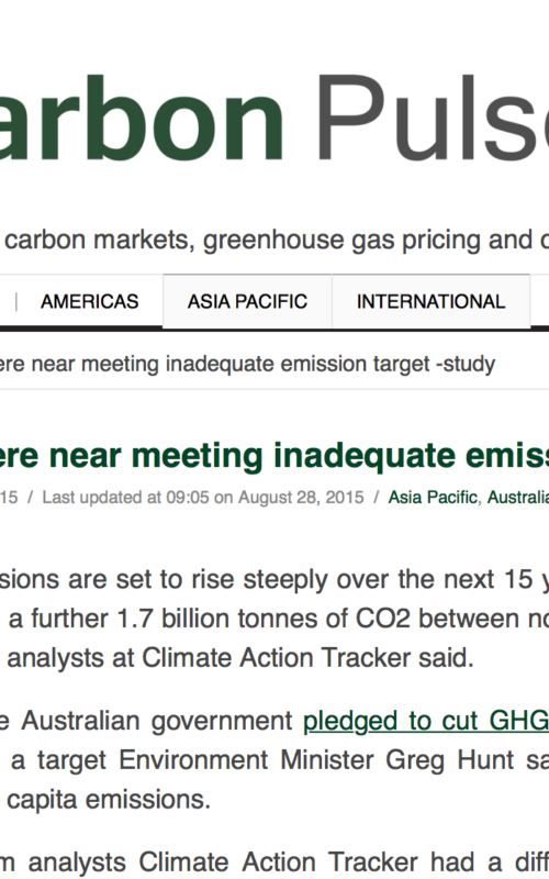 Australia nowhere near meeting inadequate emission target -study