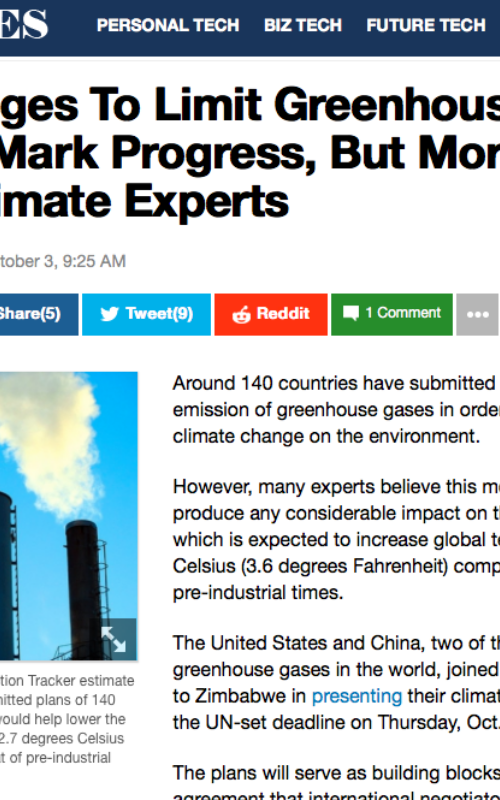 Global Pledges To Limit Greenhouse Gas Emissions Mark Progress, But More Is Needed: Climate Experts
