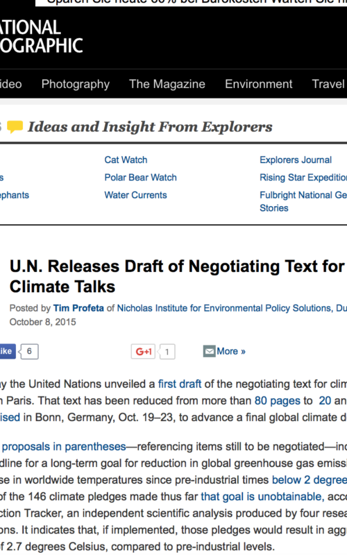 U.N. Releases Draft of Negotiating Text for Paris Climate Talks