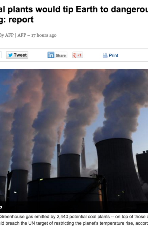 New coal plants would tip Earth to dangerous warming: report